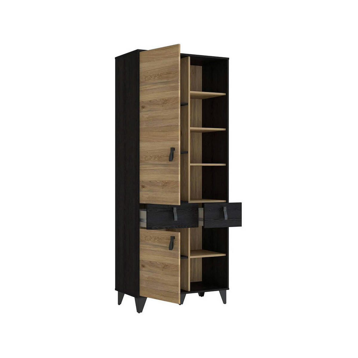 JUGENDZIMMER Lya Gamingzimmer in Mauvella und Cabezone Eiche 6 teilig mit Gamingtisch - Braun, Holzwerkstoff (120/200/80cm)