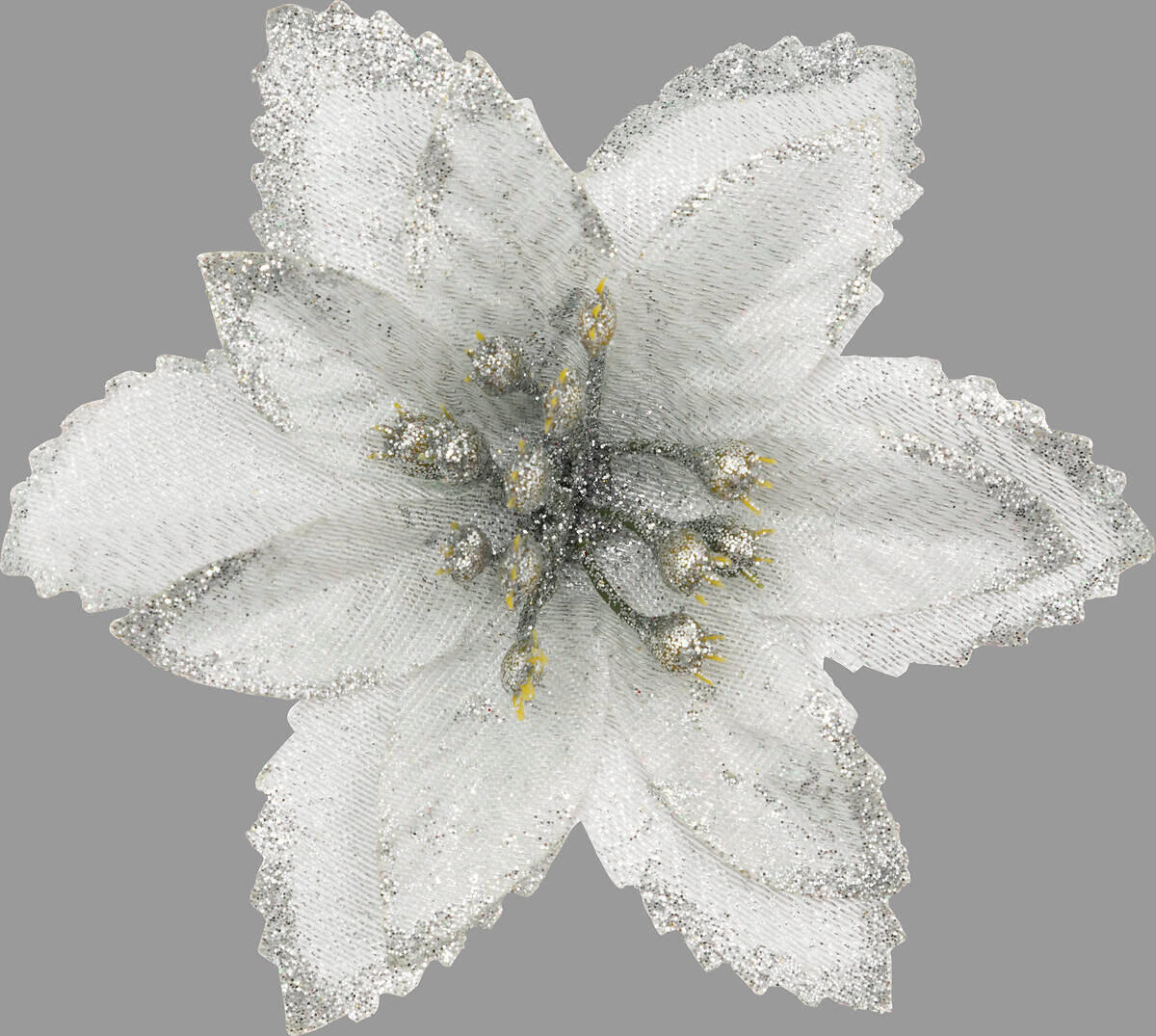 SERVIETTENRINGE Weihnachtsstern 2er-Set - Silberfarben, Kunststoff (9/7/9cm) - Atmosphera Createur d´interieur
