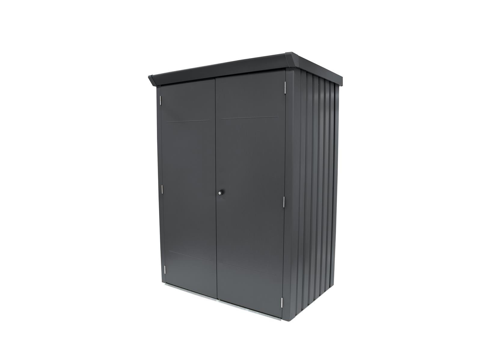 GERÄTESCHRANK Paul L 133/94/181 cm abschließbar, Stahl, für den Garten - Grau, Kunststoff (72/25/181cm) - Plats Outdoor solution