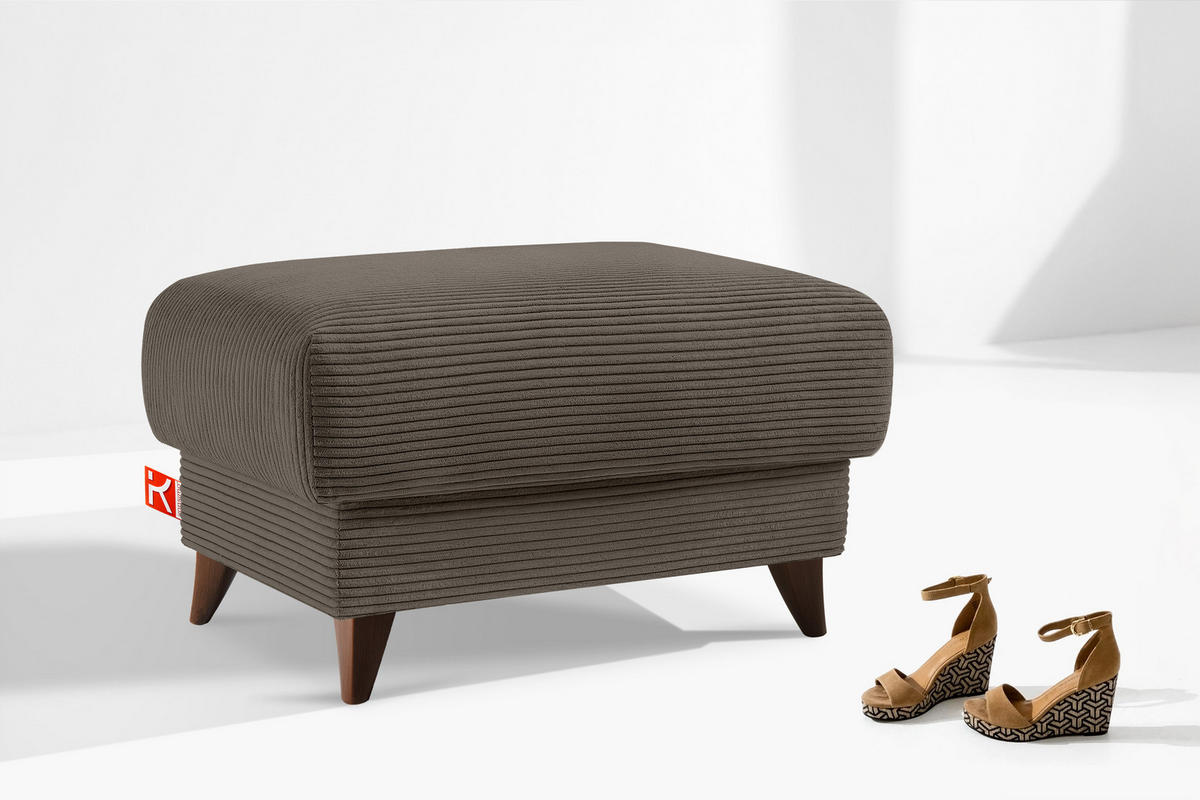 HOCKER GUSTAVO II, Graubeige - Greige/Beige, Holz/Holzwerkstoff (92/49/92cm) - KONSIMO®