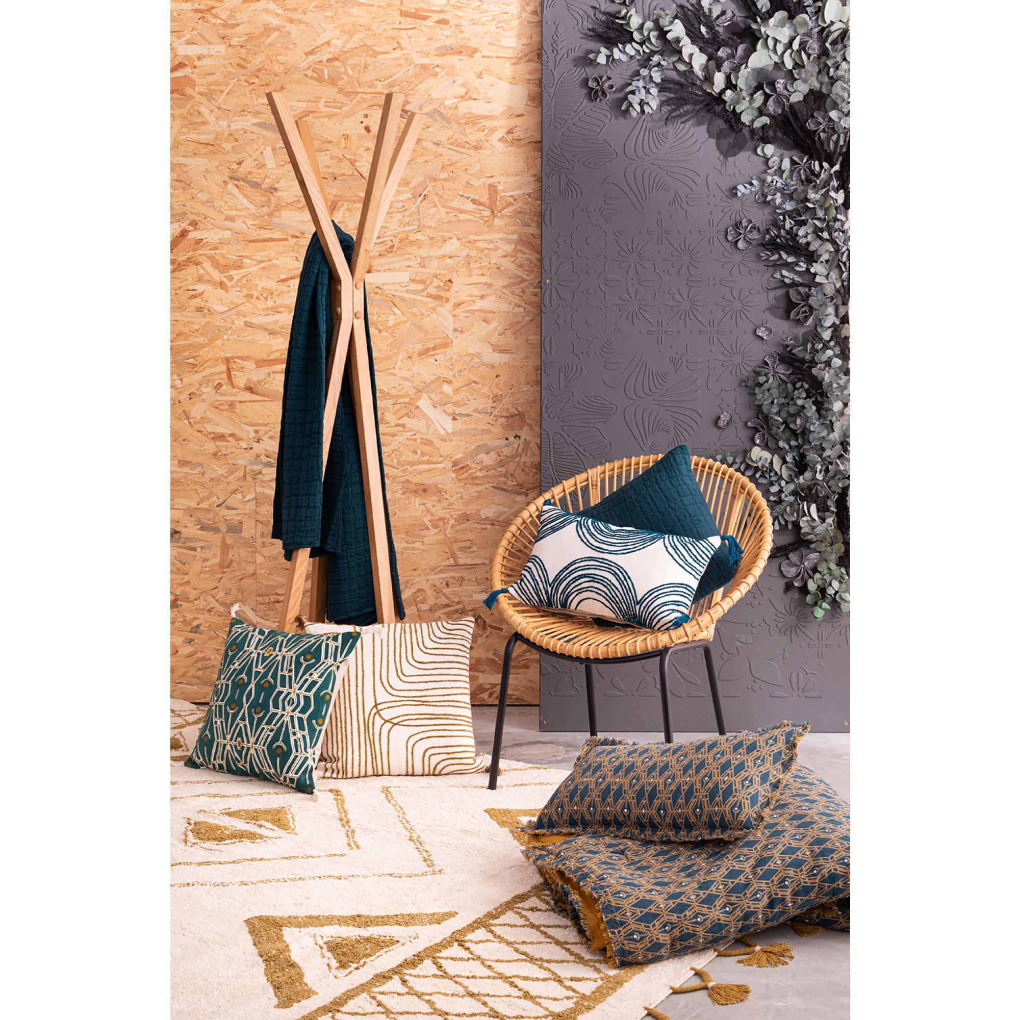 BETTÜBERWURF Swami petrolgrün 180 x 260 cm - Dunkelblau, Textil (180/260cm) - Vivaraise