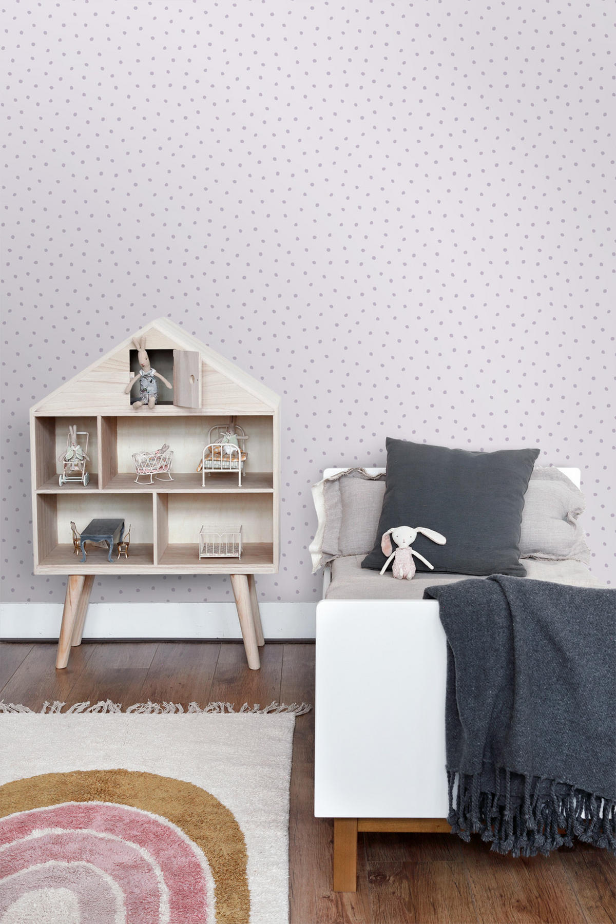 TAPETE Punkte 53 cm x 10.05 m - Lila, Papier (53/0.1cm) - ESTAhome