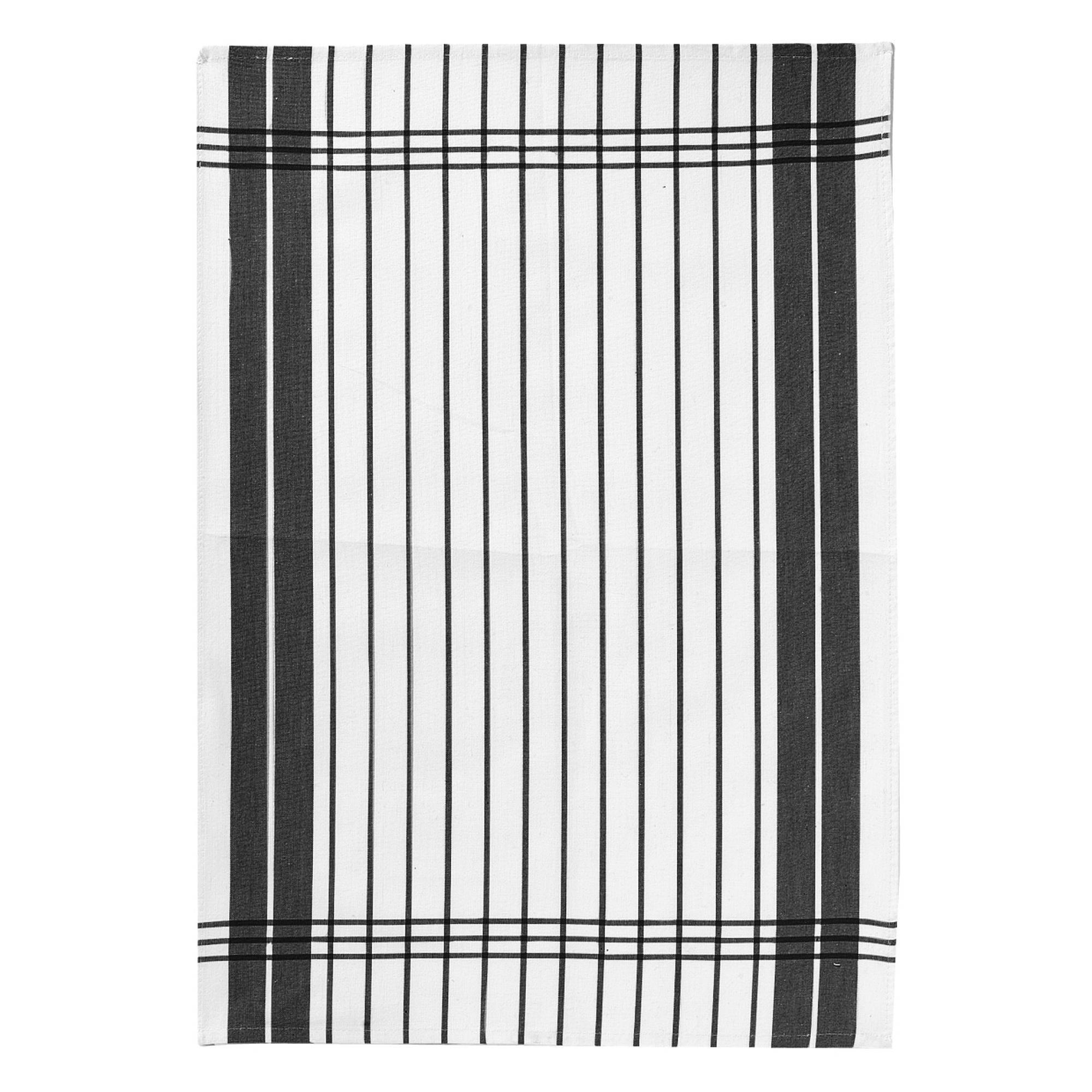 GESCHIRRTUCH Petites Rayures schwarz 50 x 70 cm - Schwarz, Textil (70/50cm) - Winkler