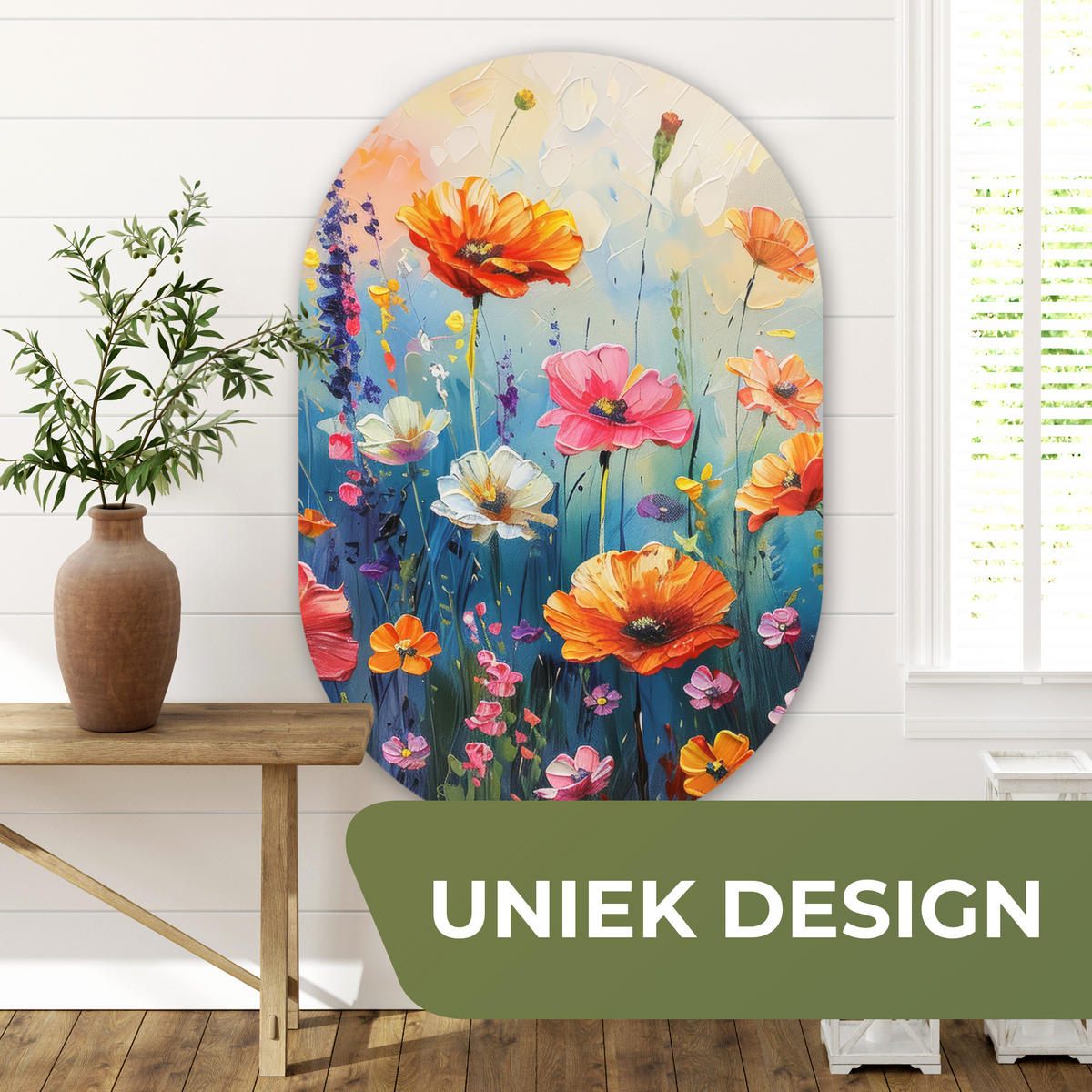 WANDBILD Blumen - Natur - Aquarell - Kunst Deko Groß 80x120 cm - Multicolor, Kunststoff (80/120cm) - MuchoWow