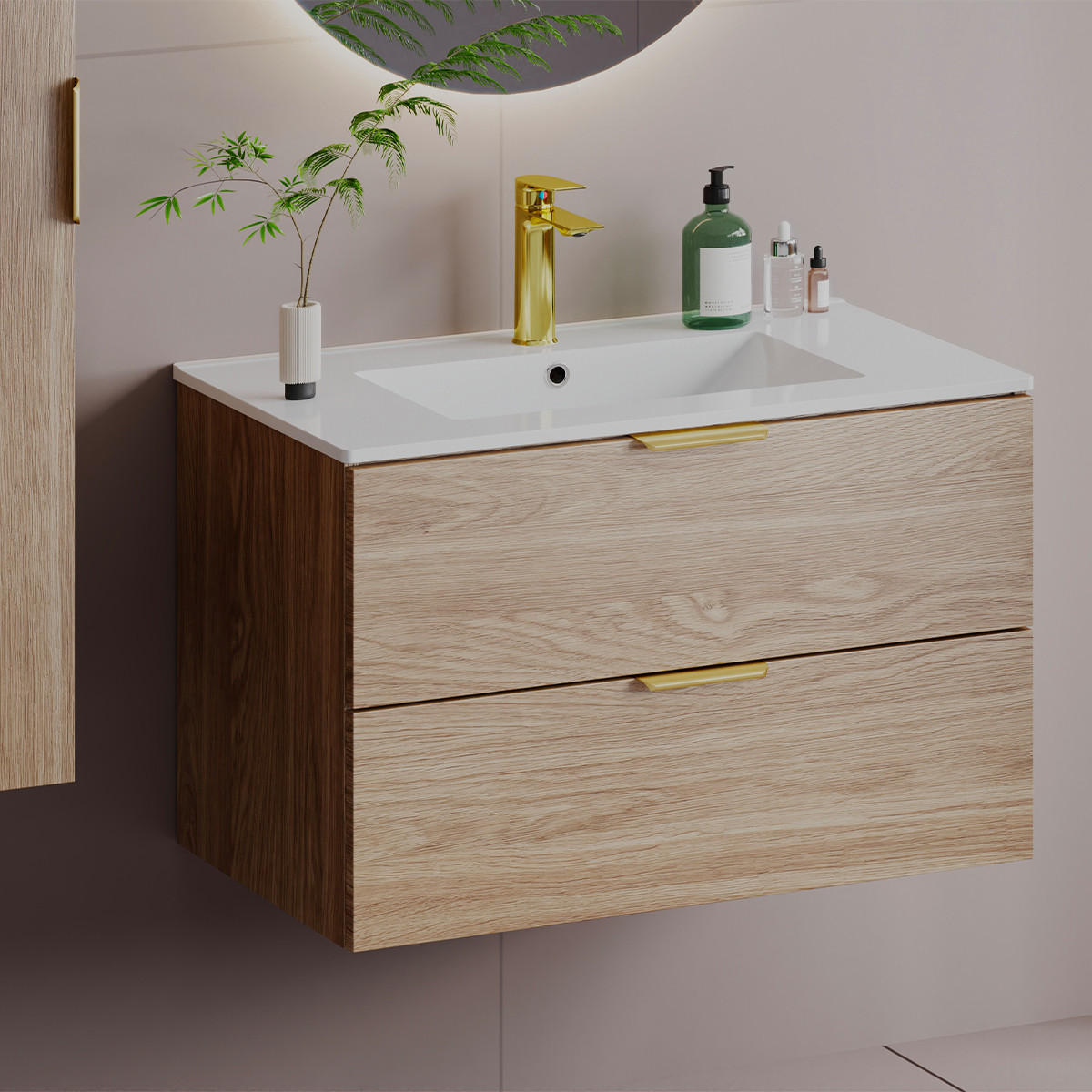 WASCHTISCH 80cm Astrid Holz - Braun, Holzwerkstoff (80/50/45.8cm) - Petits-meubles