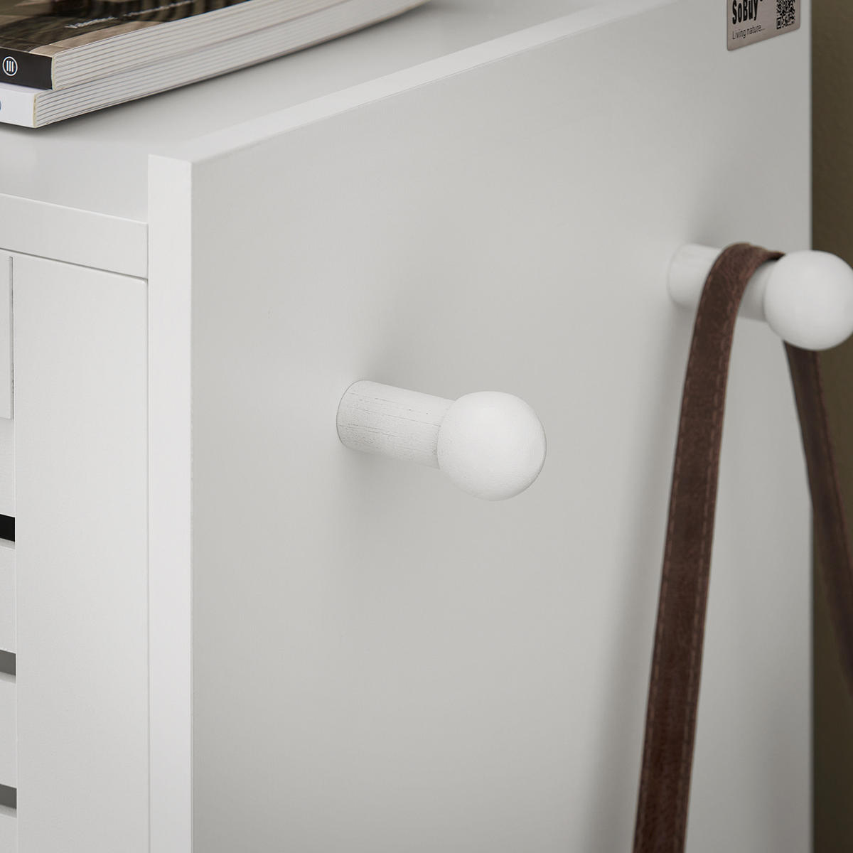 SCHUHSCHRANK Weiß - Weiß, Holzwerkstoff (115/112/30cm) - SoBuy