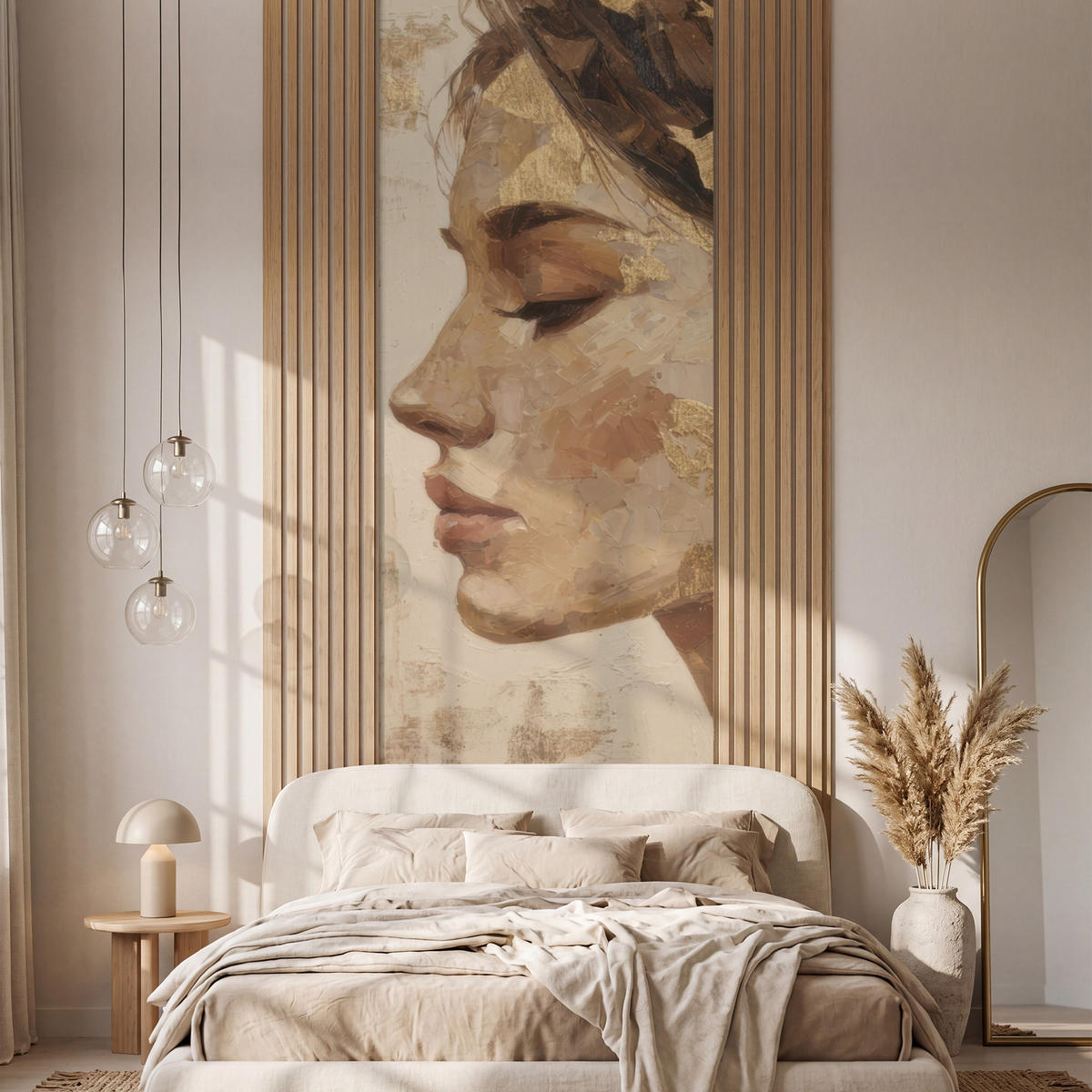 TAPETE - Frau - Gold - Abstrakt - Textur - 100x280 cm - Goldfarben, Papier (100/280cm) - OnlyWow