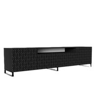 TV-LOWBOARD Schwarz ALI Mit Dekorativen Fronten Für Fernseher 200 cm - Schwarz, Holzwerkstoff (200/53/41cm) - Sepro Meble