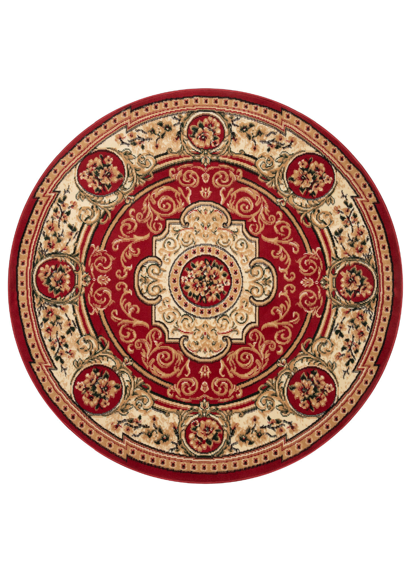 TEPPICH ATLAS rund rot floral 80/80 cm - Rot, Textil (80/80cm) - Tapiso