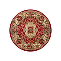 TEPPICH ATLAS rund rot floral 80/80 cm - Rot, Textil (80/80cm) - Tapiso