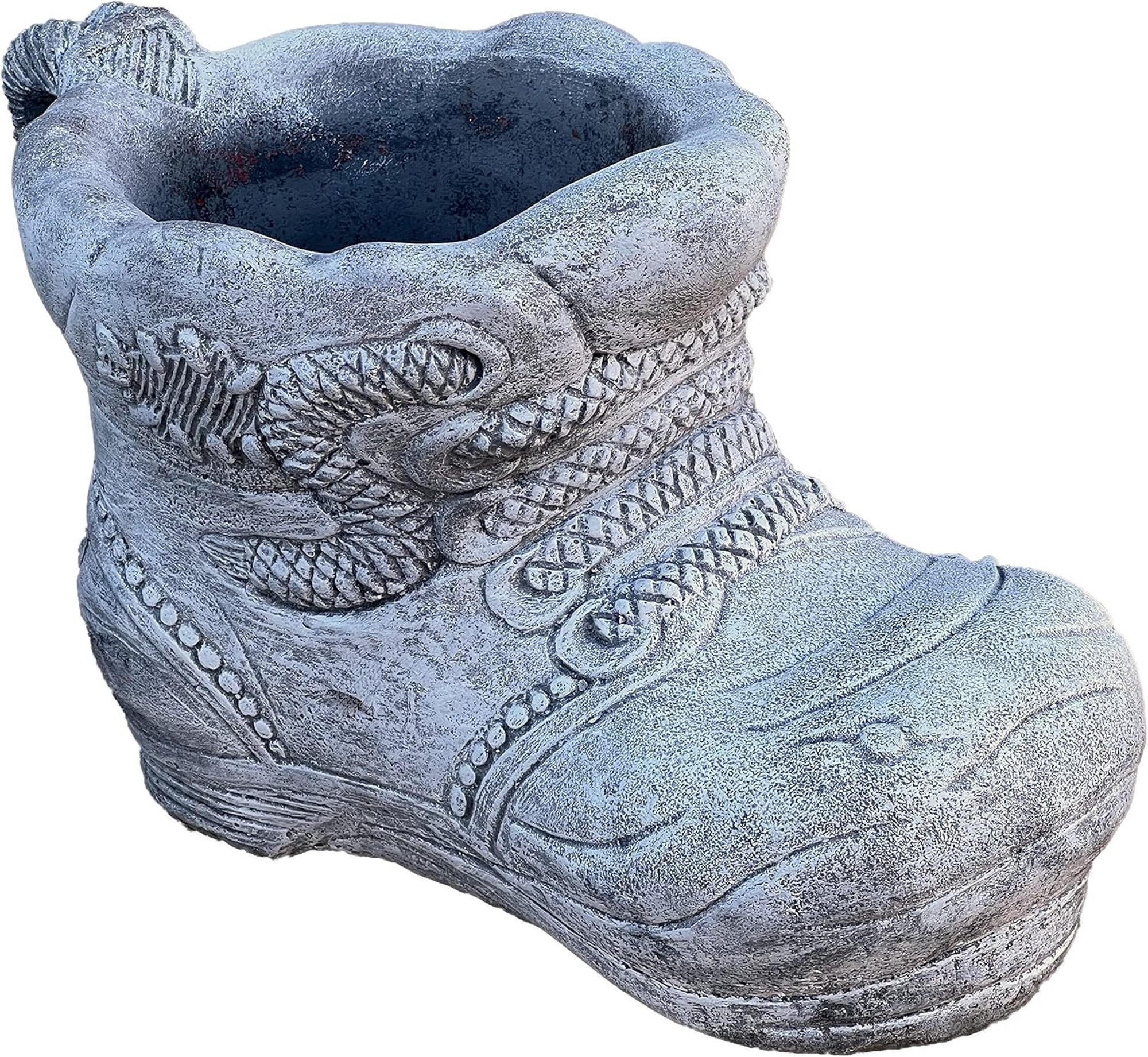 STEINFIGUR Pflanzschale Stiefel XL frostfest Steinguss - Grau, Stein (22/24/39cm) - stoneandstyle