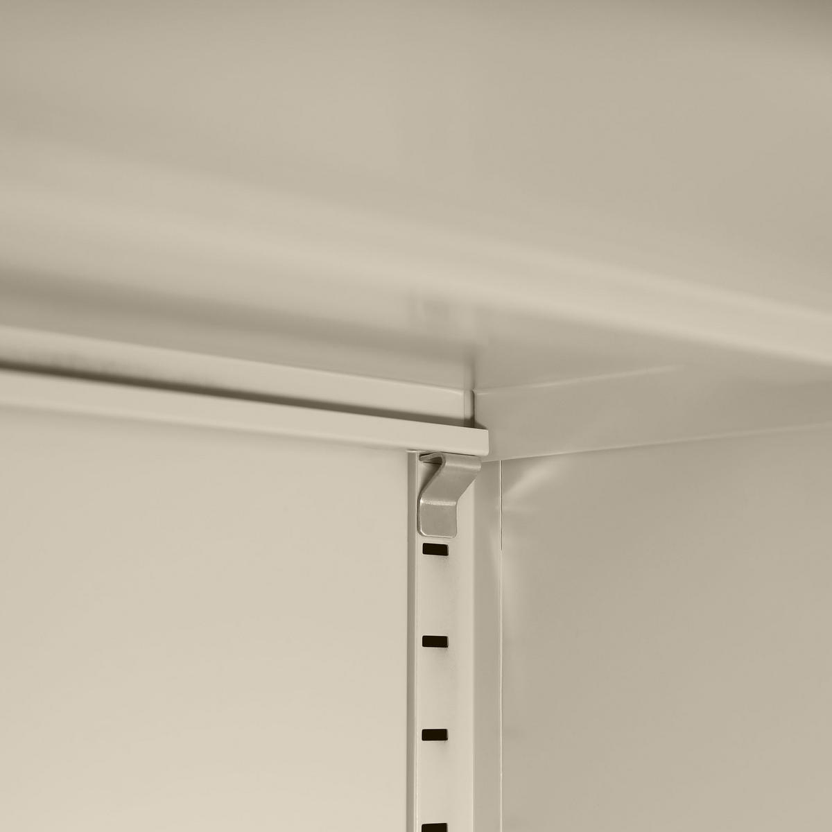 KURT Sideboard aus Metall im Industriestil mit 2 Türen, beigefarbenes Riffelglas, 80 cm - Beige, Metall (80/90/35cm) - Sicaan