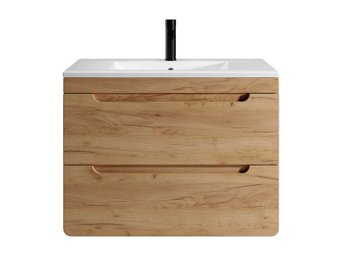 EINZELWASCHTISCH - 80cm x 46cm - MDF - naturfarben hell - ARUBA - Naturfarben, Holz (80/59/46cm) - Vente-Unique