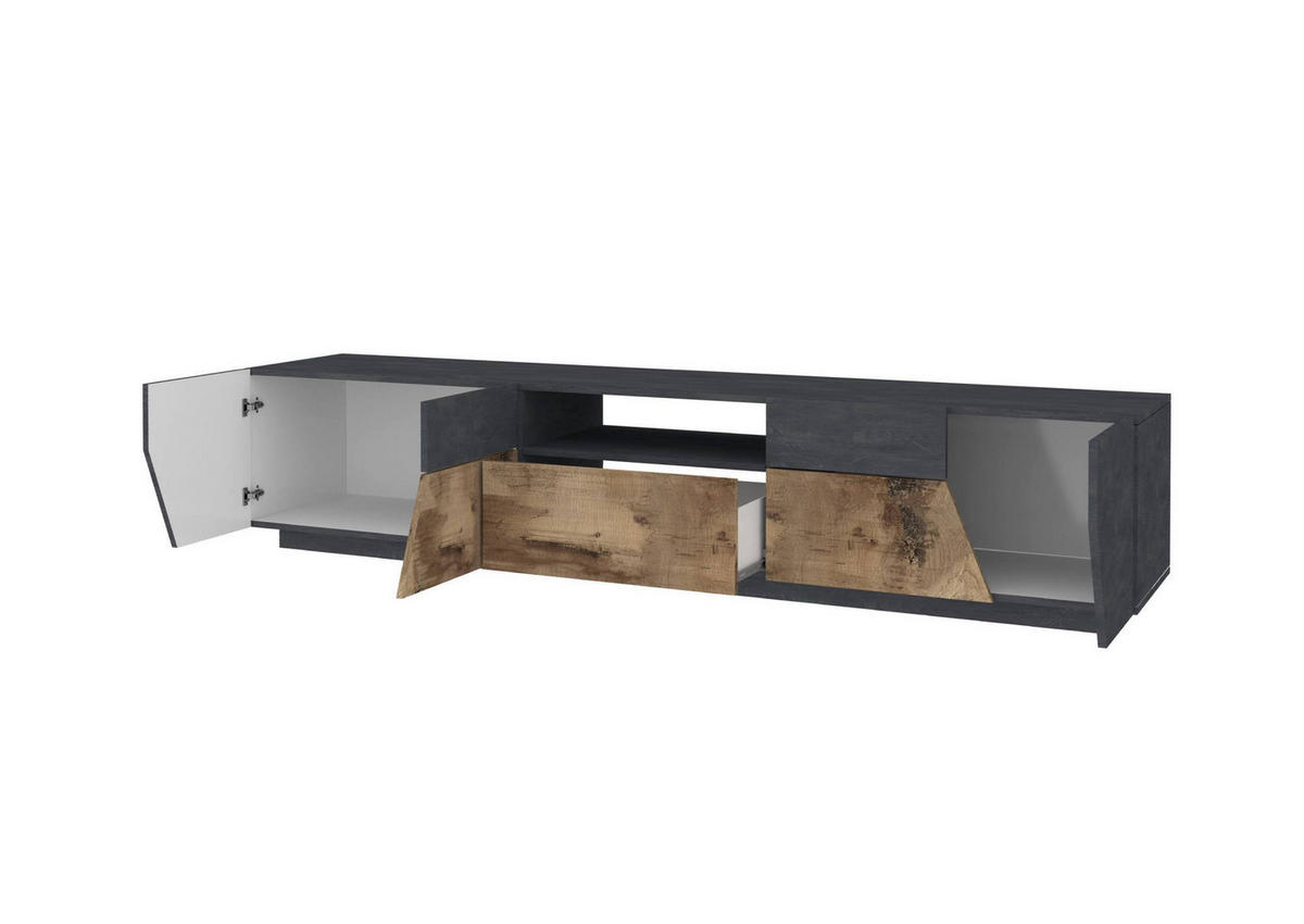 FERNSEHSCHRANK Ahorn, Schiefer 43/220/46 cm - Schieferfarben/Ahornfarben, Holzwerkstoff (220/46/43cm) - DMORA
