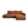 ECKSOFA DUCA R-S Orange Chenille mit Schlaffunktion - Dunkelorange, Holz (266.5/266.5cm) - MASSENO