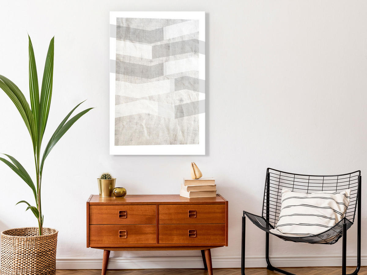 KUNSTDRUCK Grau 60/90 cm - Weiß/Grau, Textil (60/90cm) - KUNSTLOFT
