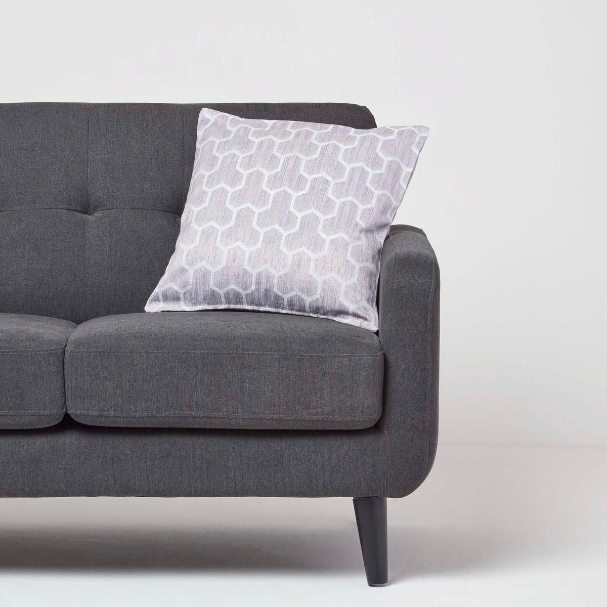 KISSENHÜLLE Jacquard geometrisch 45/45 cm - Flieder, Textil (45/45cm) - Homescapes