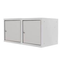 SCHLIESSFACHWÜRFEL 2x Blocky mit Zylinderschloss + 2 Schlüssel 40x40x40cm Lichtgrau - Grau, Metall (40/40/40cm) - PROREGAL