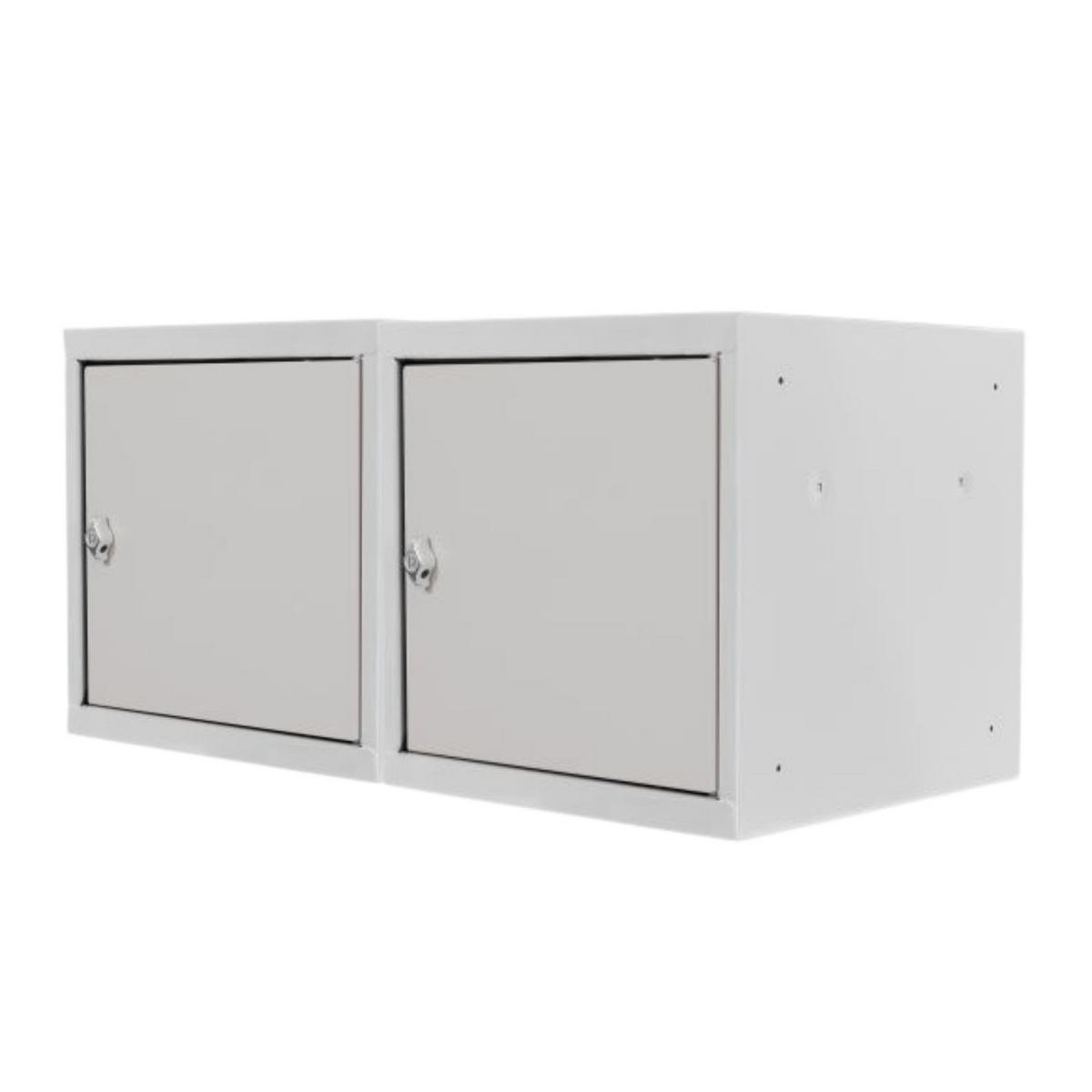 SCHLIESSFACHWÜRFEL 2x Blocky mit Zylinderschloss + 2 Schlüssel 40x40x40cm Lichtgrau - Grau, Metall (40/40/40cm) - PROREGAL