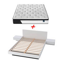BETT COOL 140x190 cm + 2 Konsolen + Lattenrost + Matratze CASSIE / Weiß - Weiß, Holzwerkstoff - Weber Industries