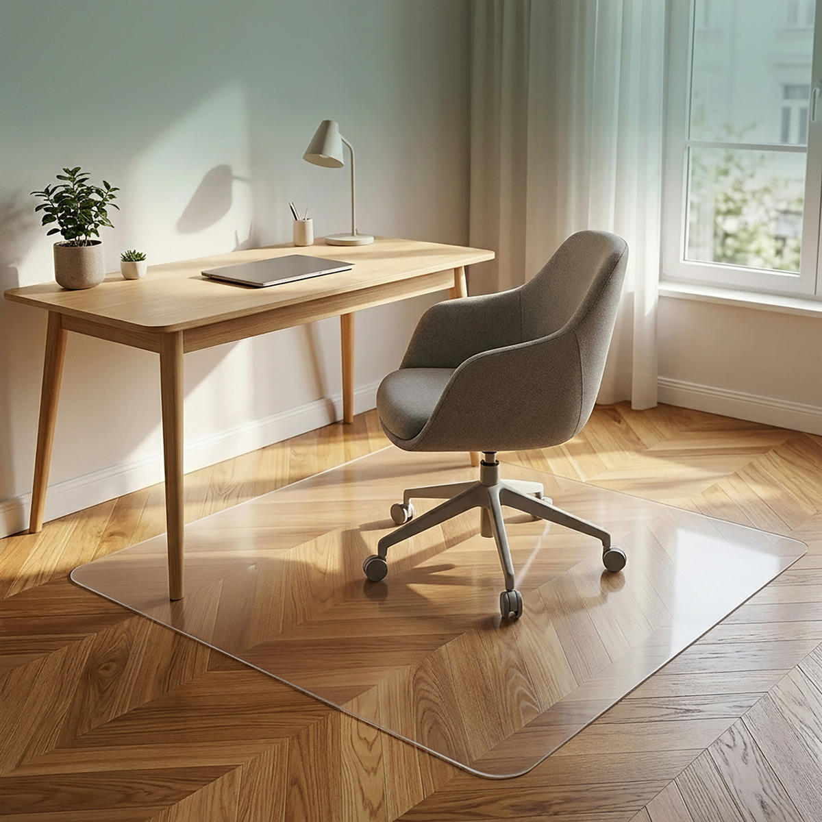 SKYDDSMATTA Transparent PVC - Transparent, Plast (120/120cm) - Relaxdays
