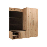 GARDEROBEN-SET Medi I - Schwarz/Braun, Holzwerkstoff/Kunststoff (80/191/50cm) - MIRJAN24