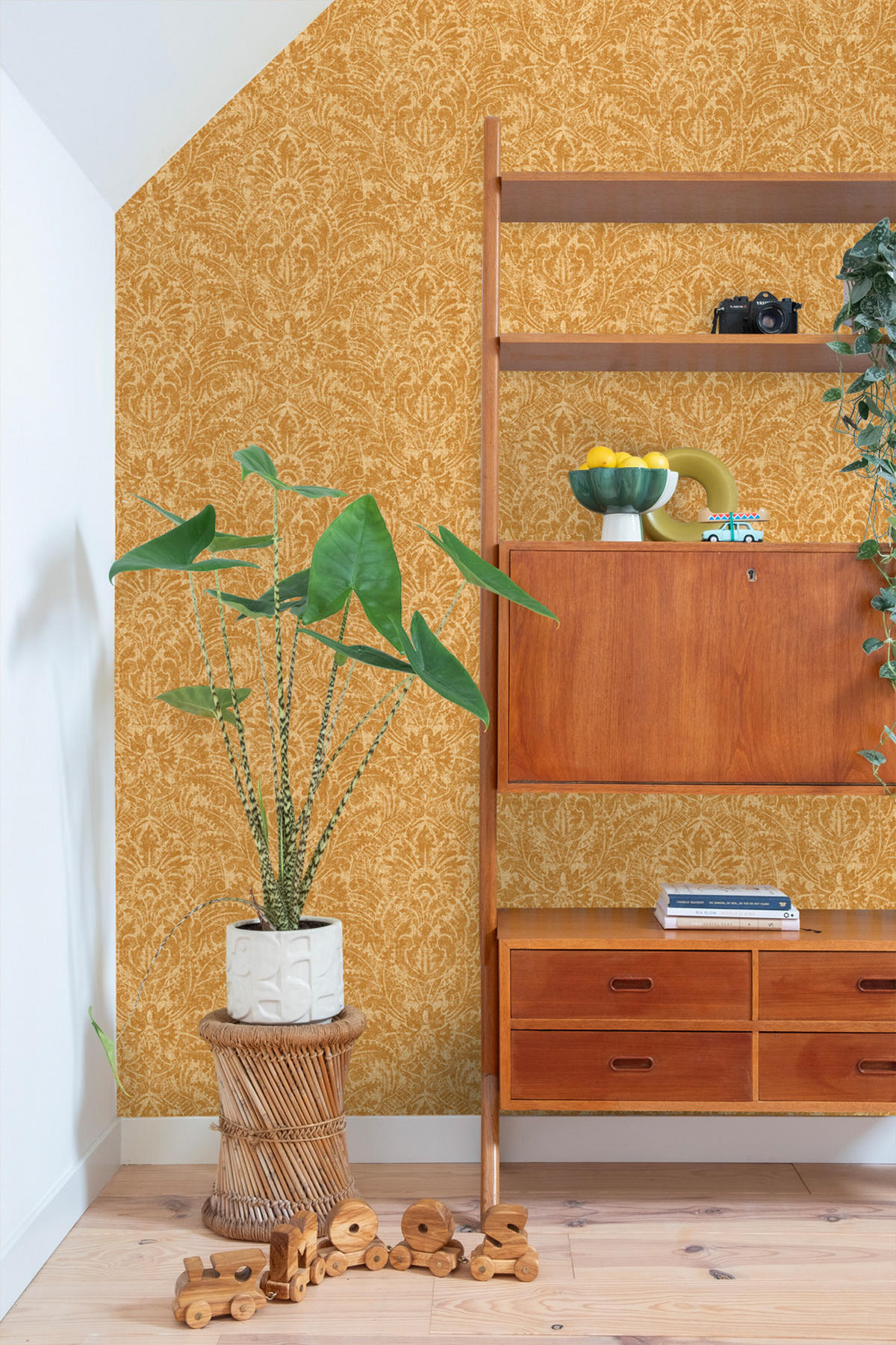 TAPETE Ornamente 50 x 900 cm - Orange, Papier (50/900cm) - ESTAhome