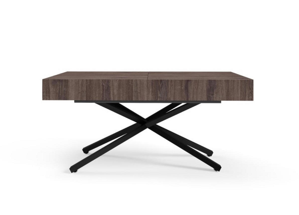 TISCH Anthrazit SIENNA Modern X Beine Sherman Oak - Braun, Holzwerkstoff (80/80/80cm) - Sepro Meble