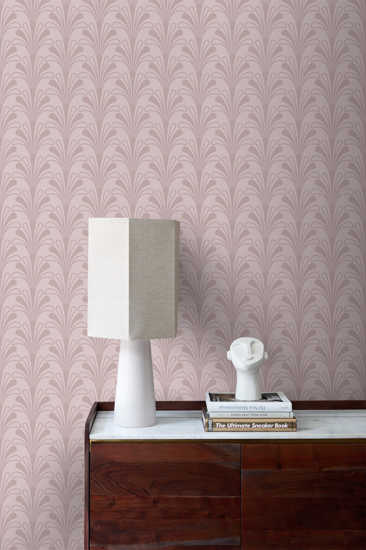 TAPETE Art Decó Muster 50 x 900 cm - Lila, Papier (50/900cm) - Origin Wallcoverings
