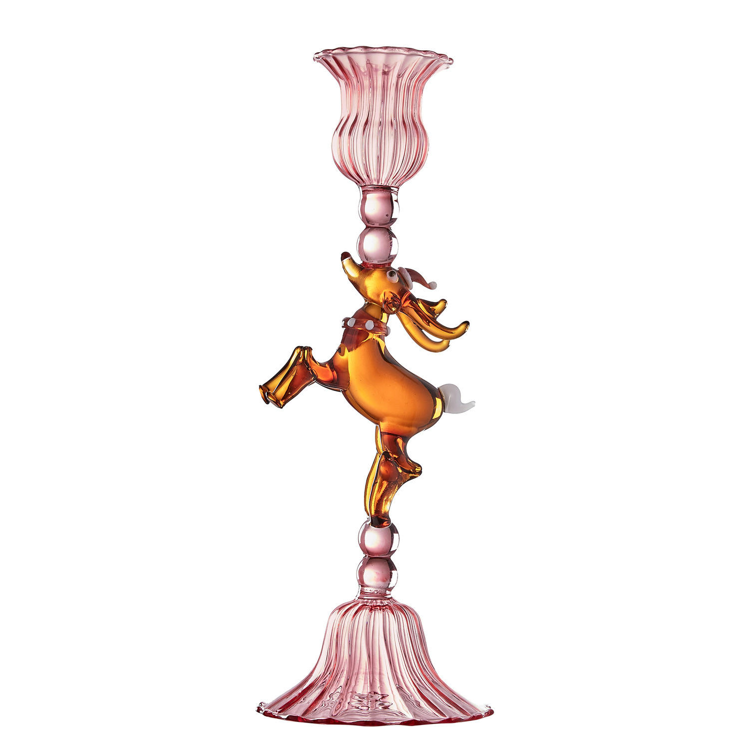 KERZENHALTER Merry & Bright Rentier - Pink, Glas (8/23/5cm) - Butlers