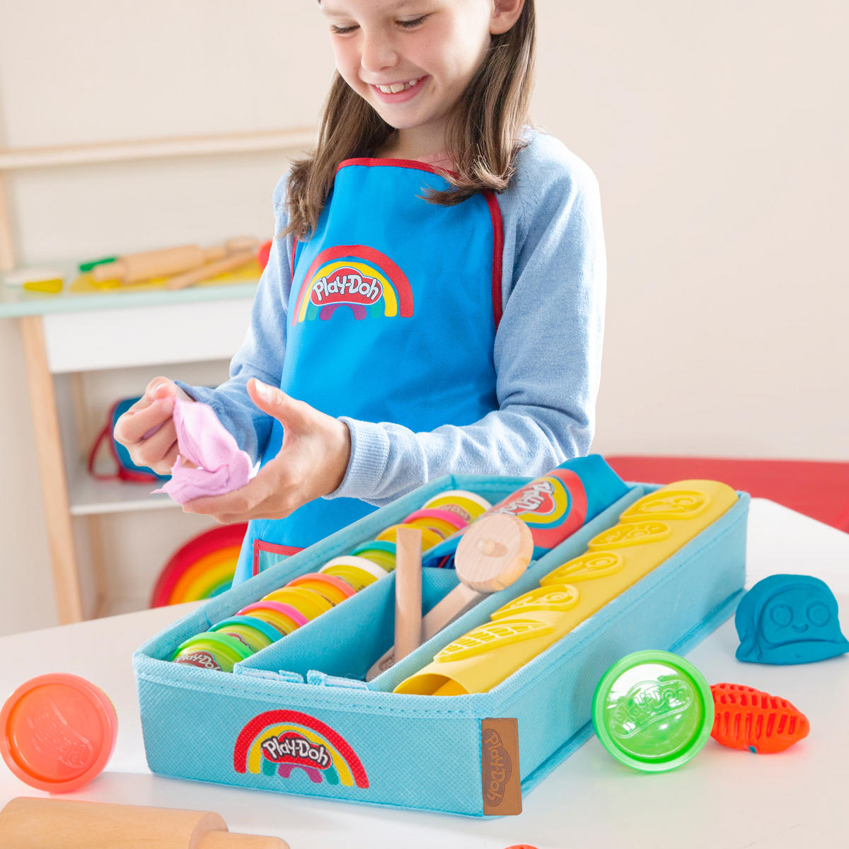SPIELSET KNETE roba x Play-Doh Extra groß - Multicolor, Holzwerkstoff (30/40/1cm) - Roba