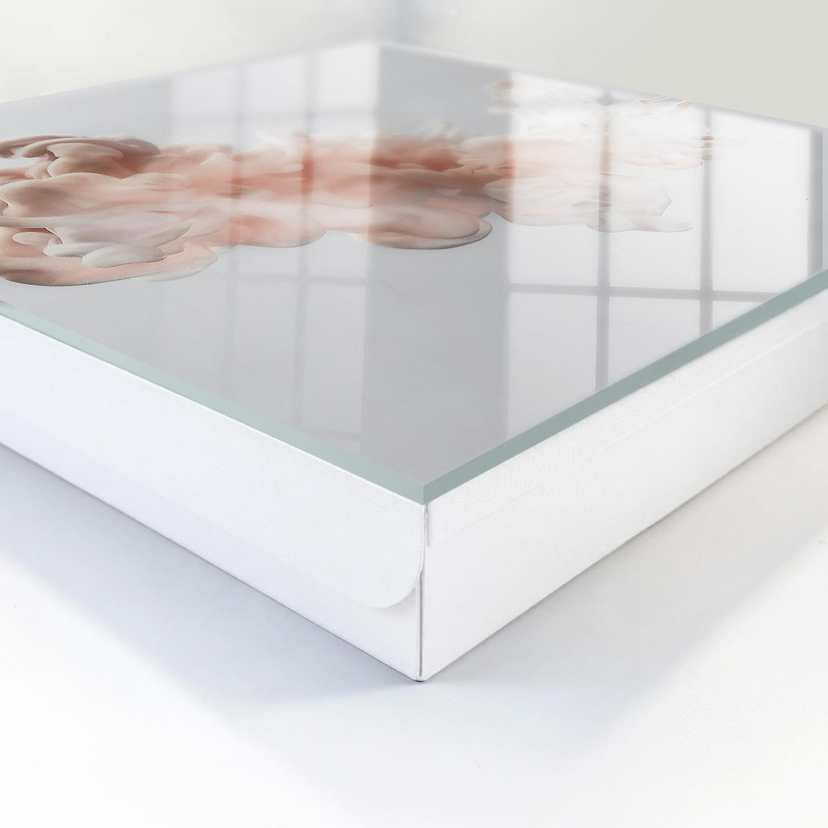 SCHLÜSSELBOX Weiß 30x30 cm – Türöffnung nach rechts - Flüssige Eleganz - Weiß, Metall (30/30/5cm) - TULUP