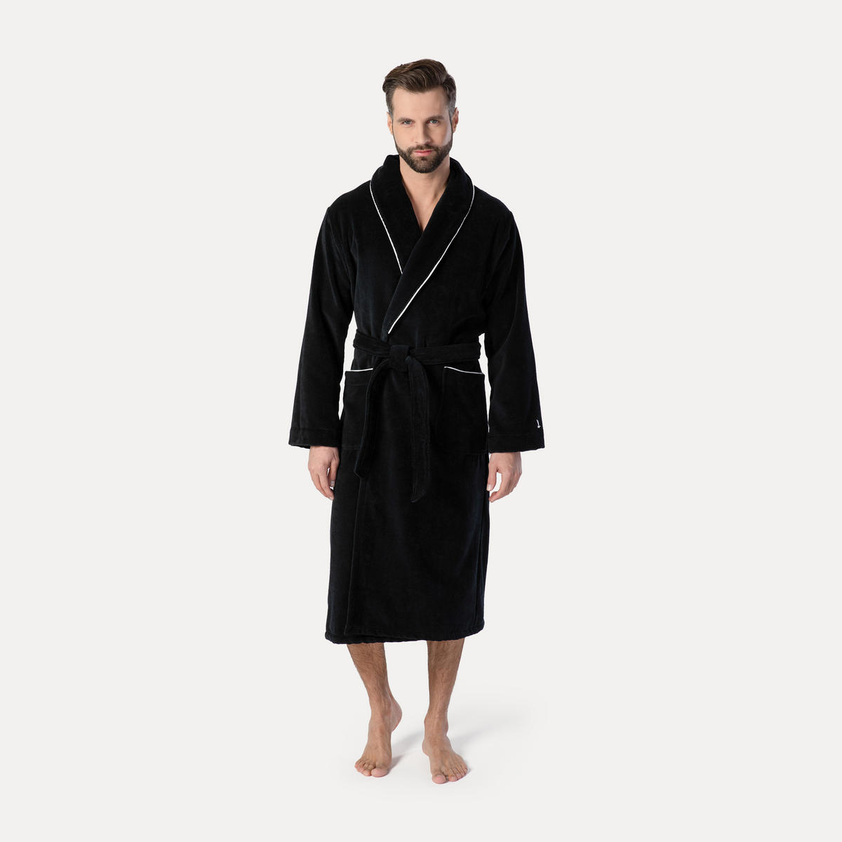 SCHALKRAGENMANTEL HOMEWEAR - Schwarz, Textil (Snull) - MÖVE