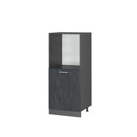 HERDUMBAUSCHRANK R-Line Schwarz Beton 60 cm - Anthrazit/Schwarz, Holzwerkstoff (60/143/57cm) - Vicco