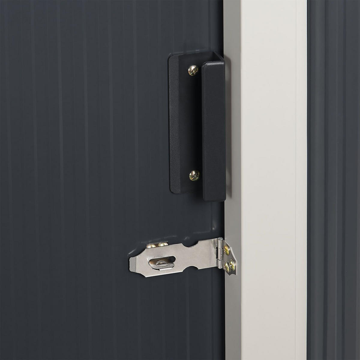 GERÄTESCHUPPEN S Anthrazit - Grau, Metall (161/181/86cm) - Juskys