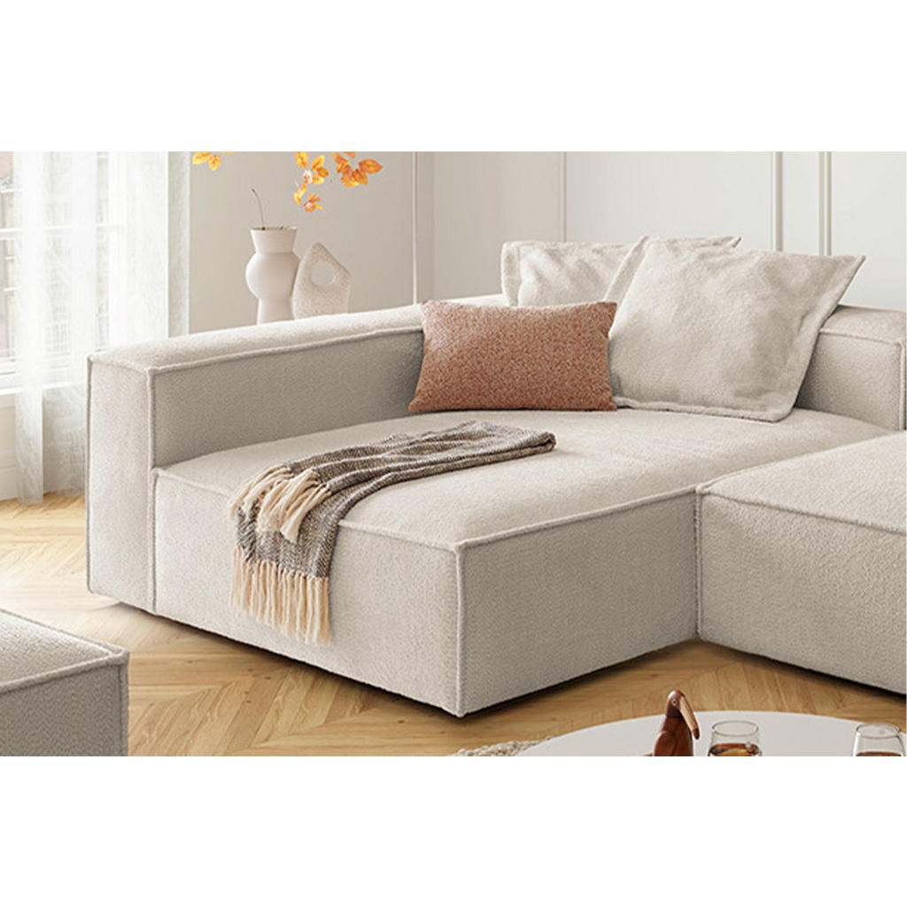 Thumbnail - Kawola Ecksofa, Weiß, Textil, Echtholz, 3-Sitzer, Füllung: Komfortschaum, Ottomane links, L-Form, 306x191 cm, Wohnzimmer...