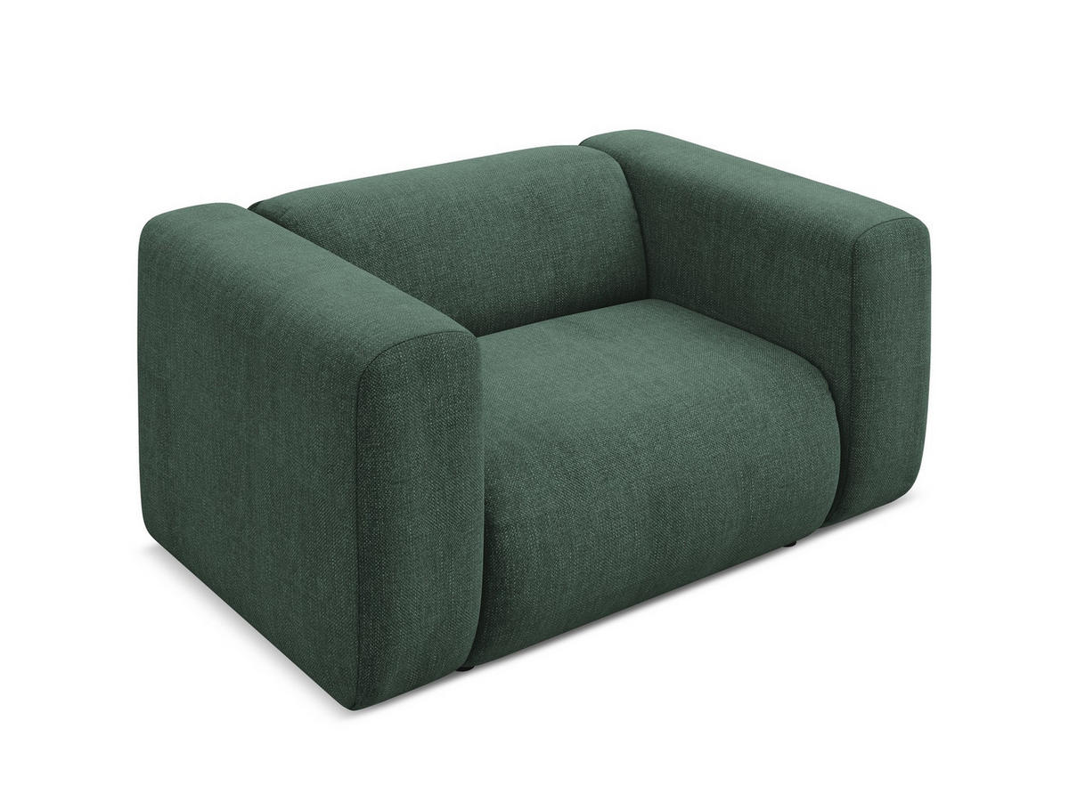 SESSEL Chenille Stoff Grün - Schwarz/Grün, Kunststoff/Textil (137/70/89cm) - Makamii