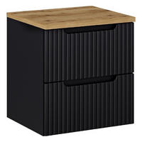 WASCHTISCHUNTERSCHRANK 50 cm 2 Teile - Nova Black N BM121 in Schwarz/ Evoke Eiche - Schwarz/Eiche Artisan, Holz (50/57/40cm)