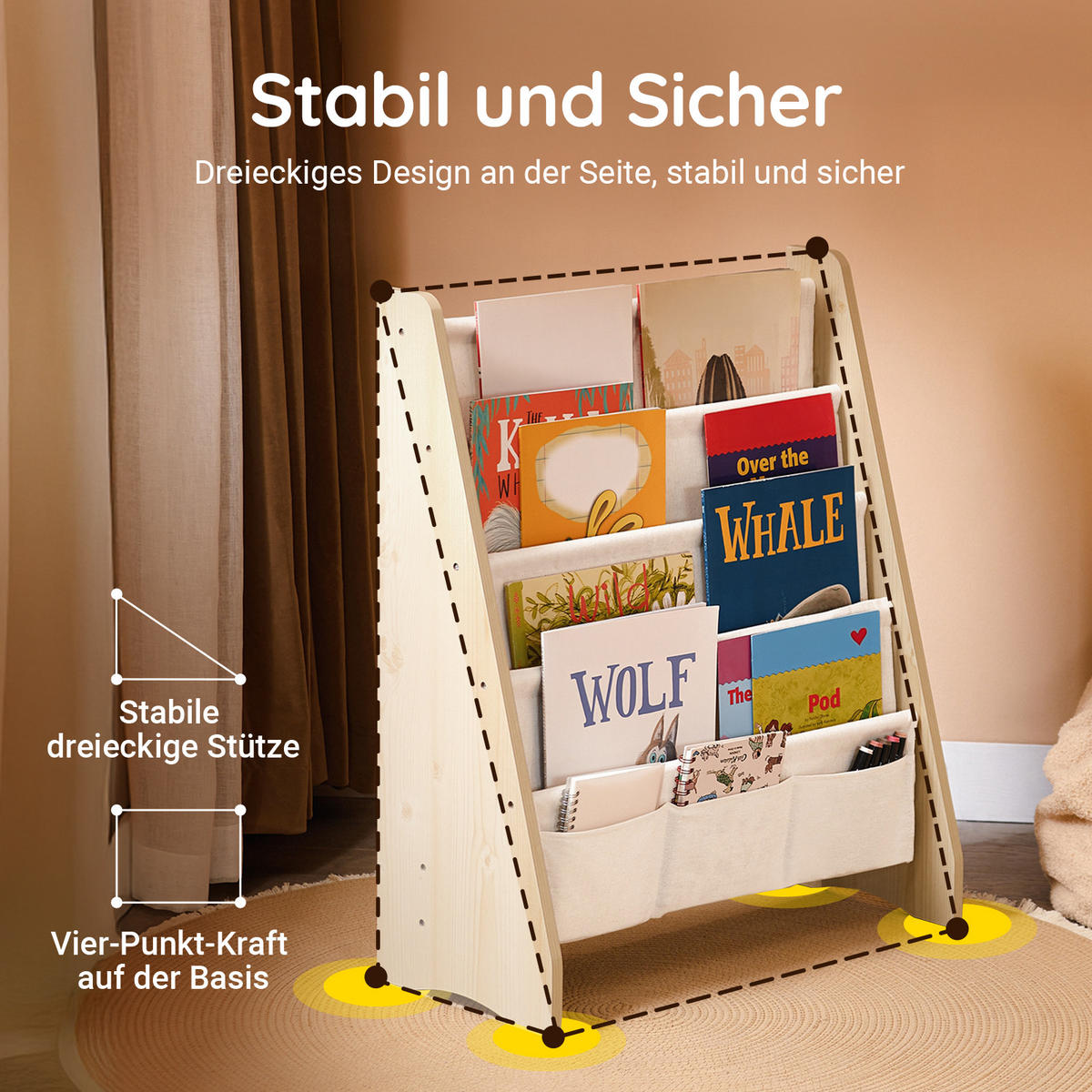 KINDERREGAL Natur - Naturfarben, Holz/Holzwerkstoff (63/76/28cm) - SoBuy