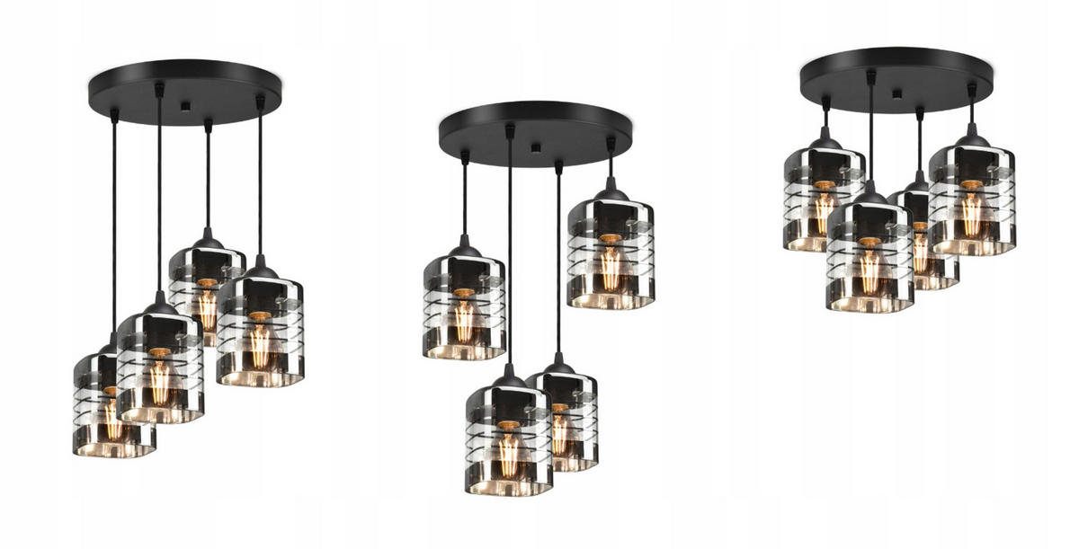 PENDELLEUCHTE TRAGLAS - Transparent/Schwarz, Glas/Metall (35/35/80cm) - kiki design