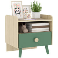 NACHTTISCH DE-18632 mit Schublade und Fach Holzoptik - Grün, Holzwerkstoff (32.5/40/40cm) - ComfortXL