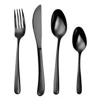 BESTECK-SET (4-tlg.) Queens - Schwarz, Metall - Butlers