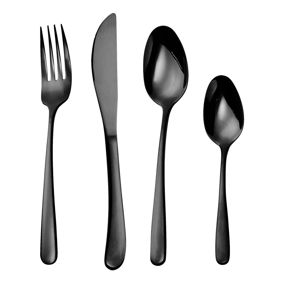 BESTECK-SET (4-tlg.) Queens - Schwarz, Metall - Butlers