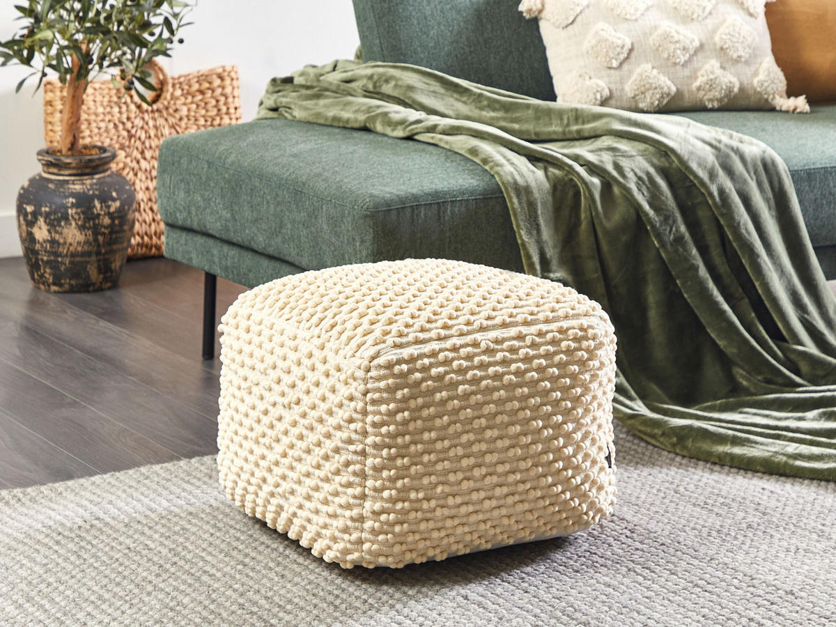 POUF Hellbeige Kingri - Beige, Naturmaterialen (50/35/50cm) - Beliani