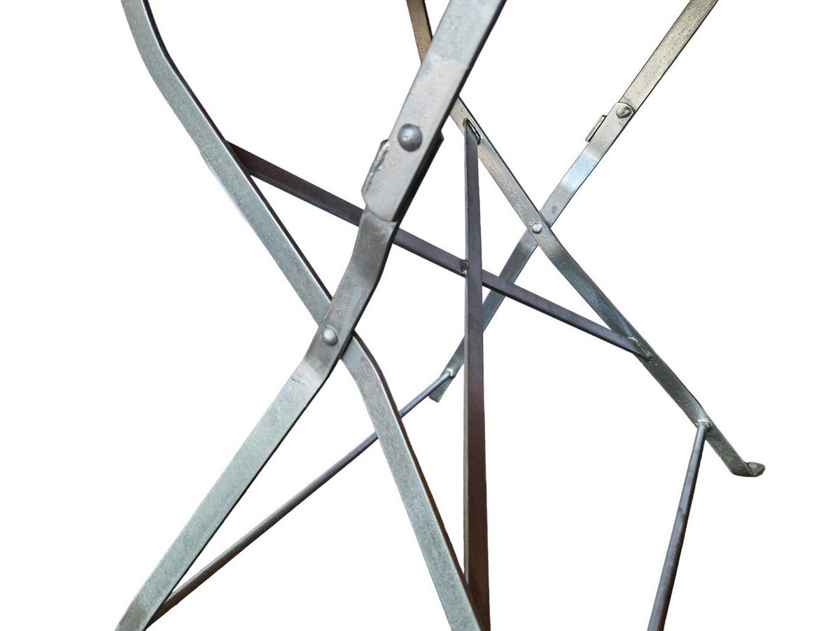 BIERGARTENTISCH BERGTAL 74x80x80cm Klappbar Eschenholz Silber/Braun 2 Peronen - Braun, Holz (80/80/74cm) - CHEFGASTRO