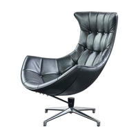 DREHSESSEL SKIO Silbergrau Leder - Silberfarben, Leder (87/99/89cm) - KAWOLA