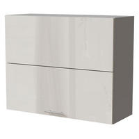 KLAPPHÄNGESCHRANK Brerra W8B/90-AV Grau / RAL 9001 creme Hochglanz 90 / 32,5 / 72cm - Creme/Grau, Holz/Holzwerkstoff (90/72/32.5cm) - Feldmann-Wohnen