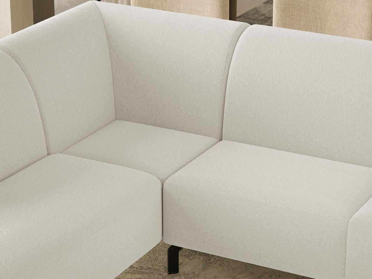 ECKSOFA Regento Weiß Links - Schwarz/Weiß, Holz/Textil (277/218cm) - Graingold