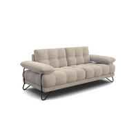 SOFA BUBBARA 2,5-Sitzer, beige - Beige/Schwarz, Holz/Textil (215/87/96cm) - Courtois Laville