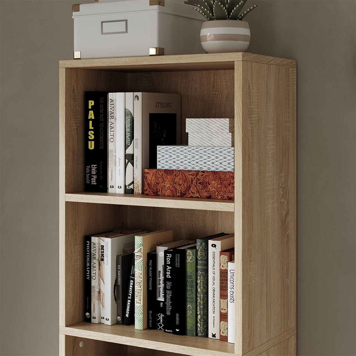 BÜCHERREGAL Bob Sonoma 40 x 132 cm mit 5 Fächern - Sonoma Eiche, Holzwerkstoff (40/132/24cm) - Vicco